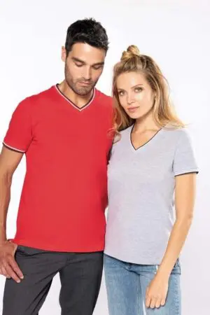 Kariban Ladies piqué knit V-neck T-shirt